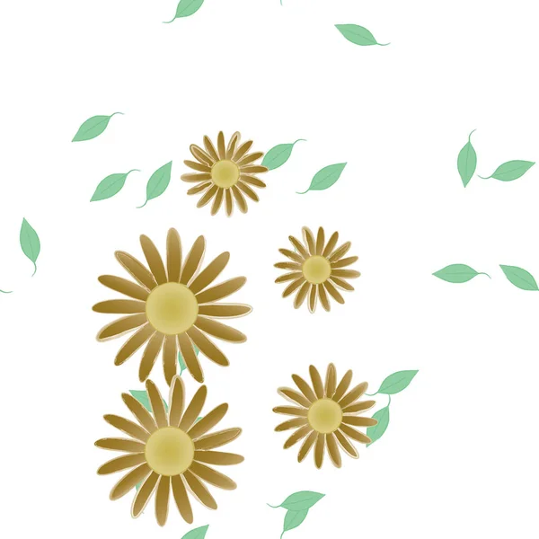 Fondo Floral Color Con Flores Ilustración Vectorial — Vector de stock