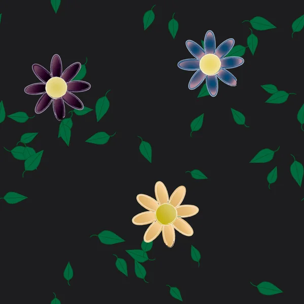 Feuillage Fleuri Papier Peint Fleuri Fleurs Illustration Vectorielle — Image vectorielle