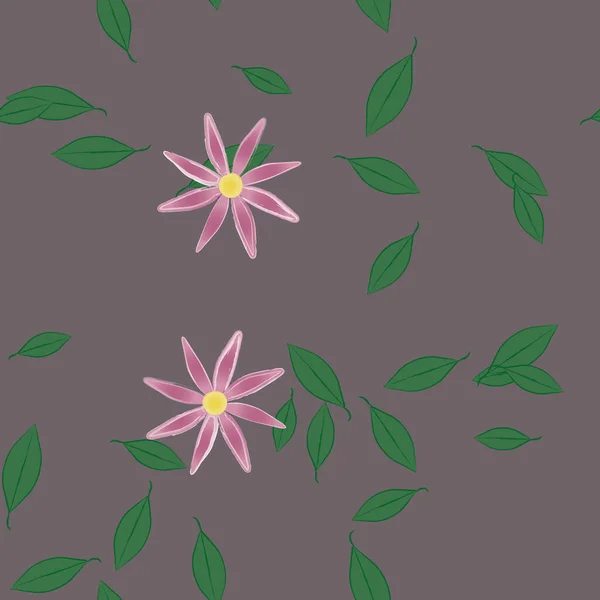 Feuillage Fleuri Papier Peint Fleuri Fleurs Illustration Vectorielle — Image vectorielle