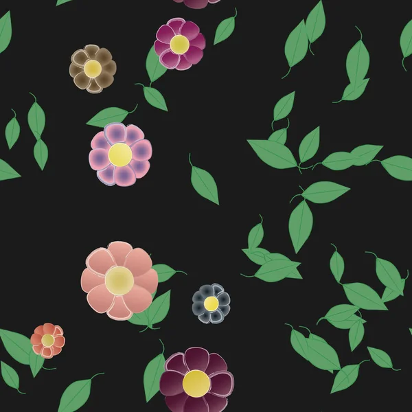 Fleurs Botaniques Fond Illustration Vectorielle — Image vectorielle