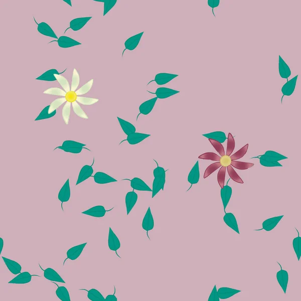 Follaje Flores Flores Florecen Fondo Pantalla Vector Ilustración — Archivo Imágenes Vectoriales