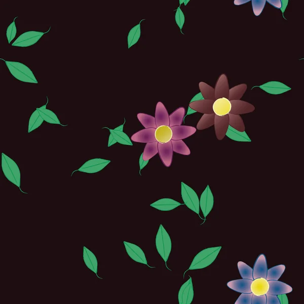 花は壁紙 花の葉 ベクターイラストを咲かせます — ストックベクタ