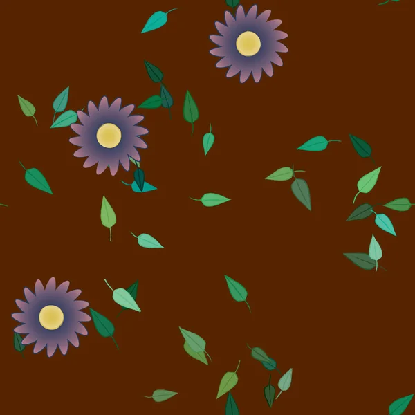 Follaje Flores Flores Florecen Fondo Pantalla Vector Ilustración — Archivo Imágenes Vectoriales