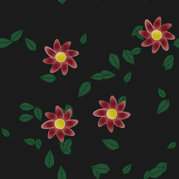 Flores Verano Fondo Vector Ilustración — Archivo Imágenes Vectoriales