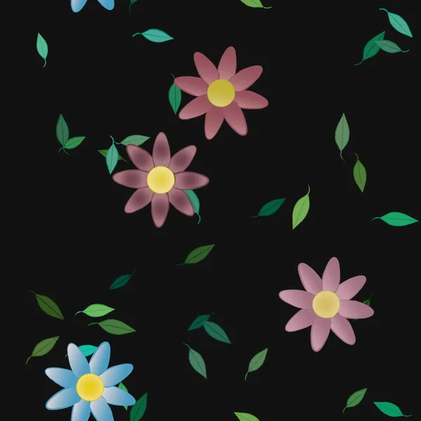 Follaje Flores Flores Florecen Fondo Pantalla Vector Ilustración — Archivo Imágenes Vectoriales