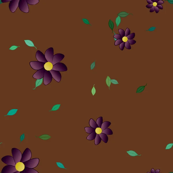 Feuillage Fleuri Papier Peint Fleuri Fleurs Illustration Vectorielle — Image vectorielle