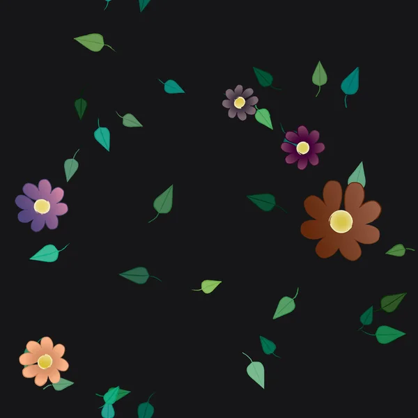 Fundo Flores Botânicas Ilustração Vetorial — Vetor de Stock