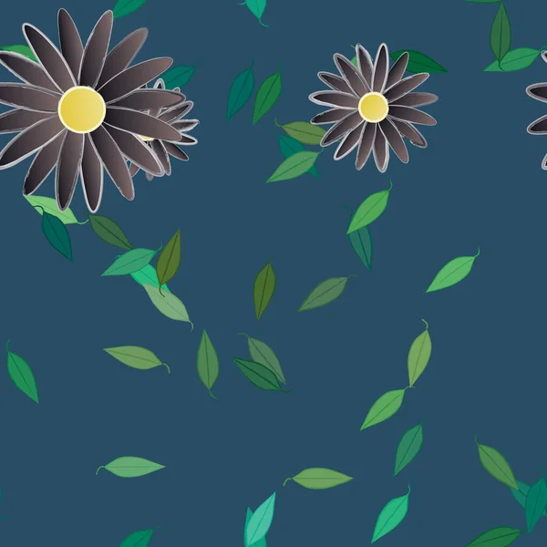 Blühendes Laub Blumen Blühen Tapete Vektorillustration — Stockvektor