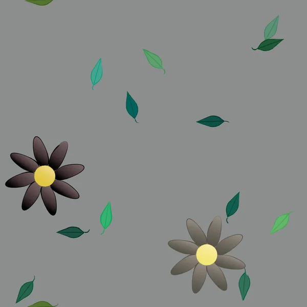 Fleurs Fleur Papier Peint Feuille Fleur Illustration Vectorielle — Image vectorielle