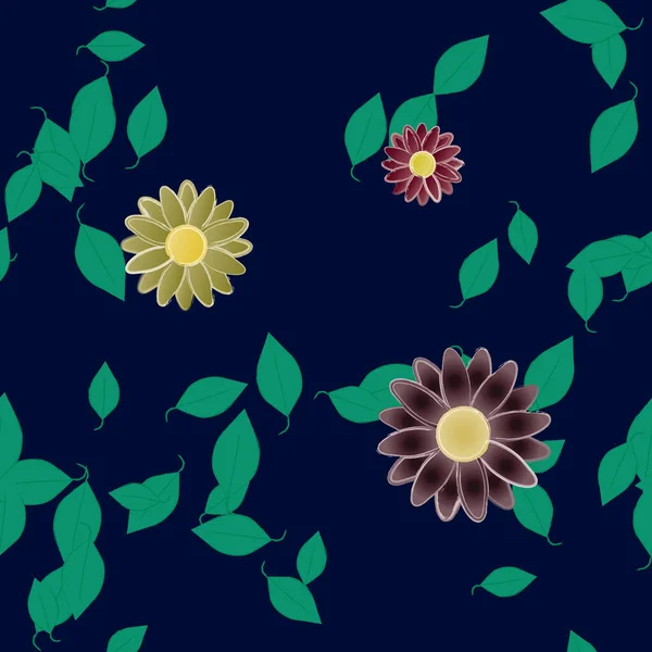 Fundo Floral Colorido Com Flores Ilustração Vetorial — Vetor de Stock