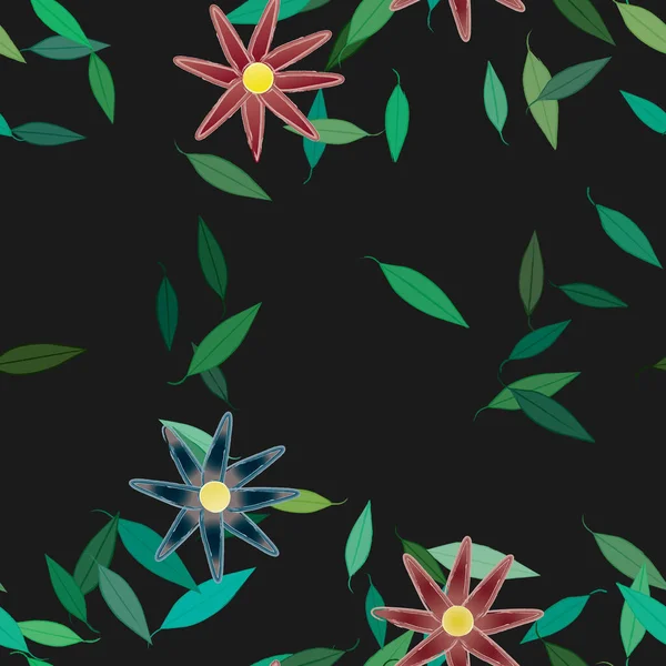 Flores Botánicas Fondo Ilustración Vectorial — Vector de stock