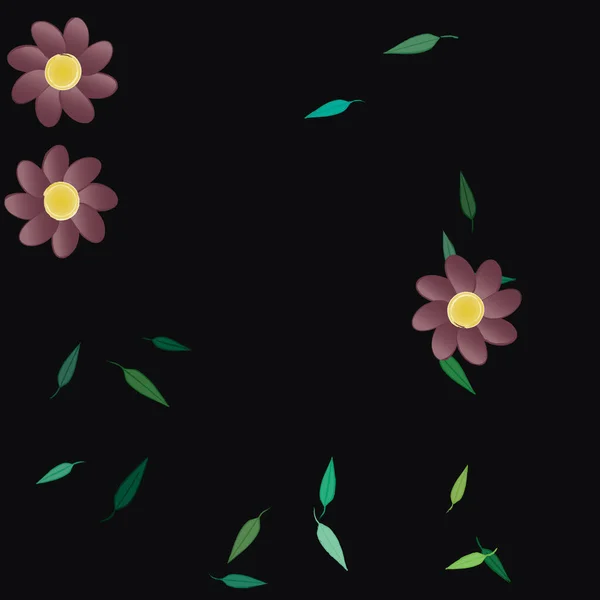 Flori Frunziș Flori Înfloresc Tapet Ilustrație Vectorială — Vector de stoc
