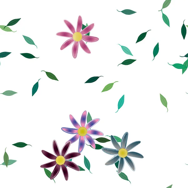 Fleurs Fleur Papier Peint Feuille Fleur Illustration Vectorielle — Image vectorielle