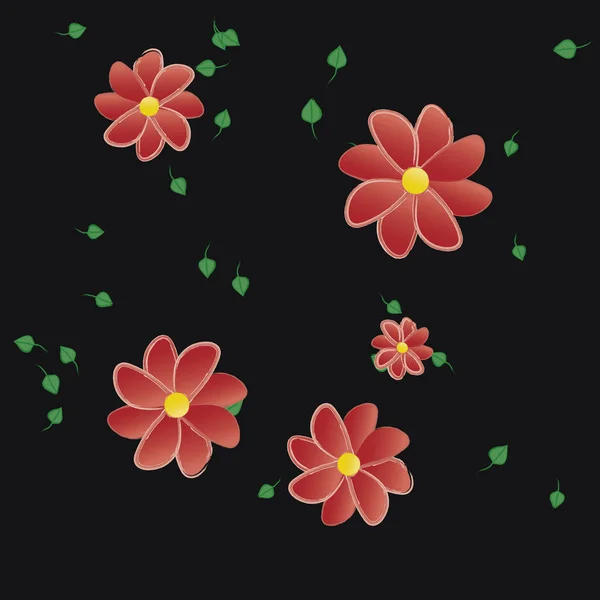 Fleurs Botaniques Fond Illustration Vectorielle — Image vectorielle