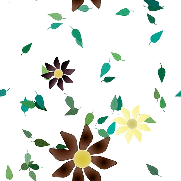 Botanical Flowers Bloom Wallpaper Vector Illustration — Stock Vector