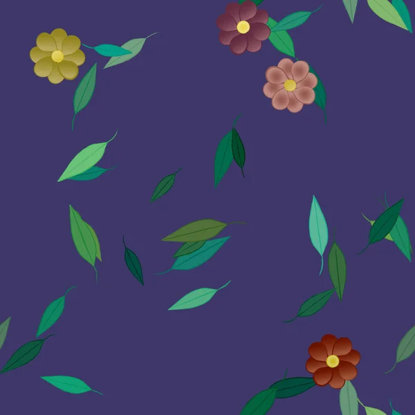 Flores Botánicas Fondo Ilustración Vectorial — Archivo Imágenes Vectoriales