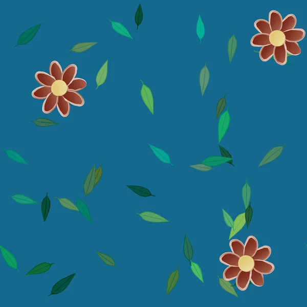 Feuillage Fleuri Papier Peint Fleuri Fleurs Illustration Vectorielle — Image vectorielle