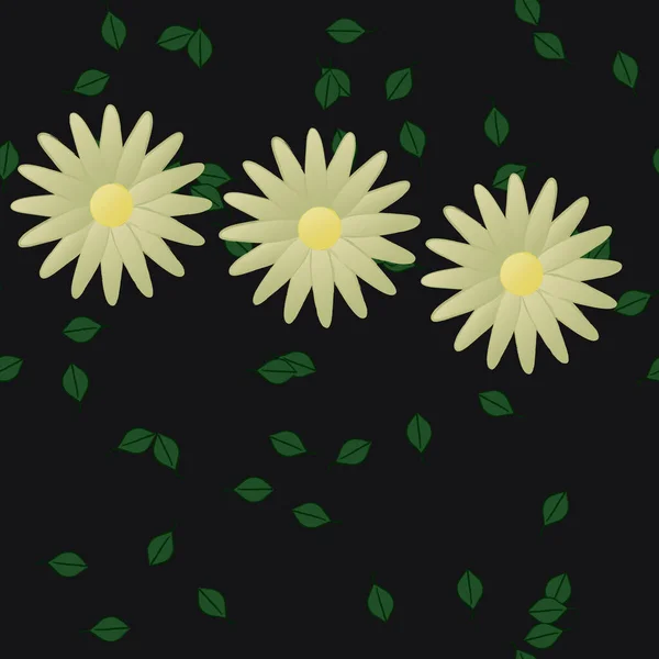 Flores Botánicas Fondo Ilustración Vectorial — Archivo Imágenes Vectoriales