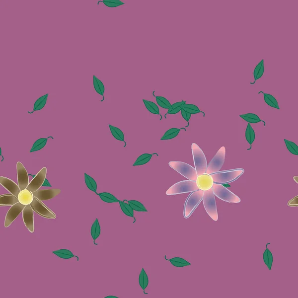 Farbigen Floralen Hintergrund Mit Blumen Vektorillustration — Stockvektor