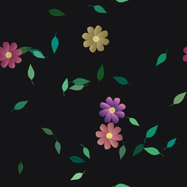 Fundo Floral Colorido Flores Ilustração Vetorial —  Vetores de Stock