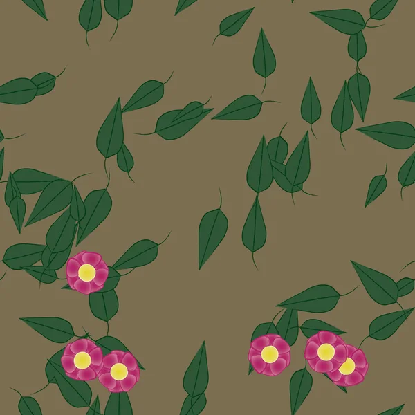 Botaniska Blommor Bakgrund Vektor Illustration — Stock vektor