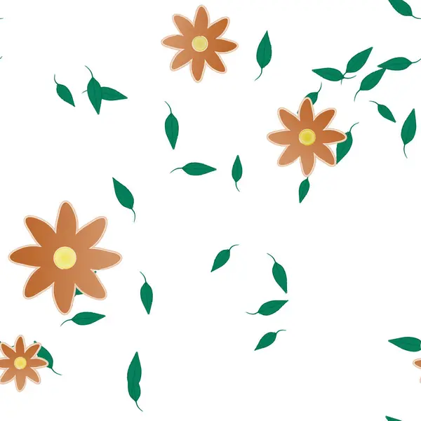 Follaje Flores Flores Florecen Fondo Pantalla Vector Ilustración — Vector de stock