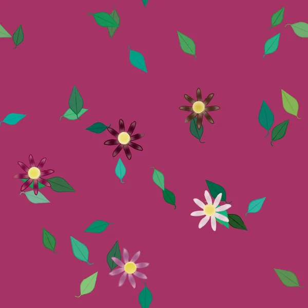 Feuillage Fleuri Papier Peint Fleuri Fleurs Illustration Vectorielle — Image vectorielle