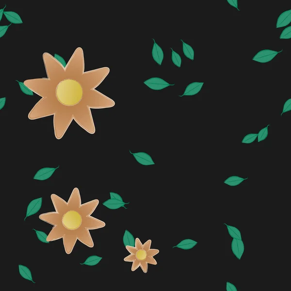 Bloesem Gebladerte Bloemen Bloei Behang Vector Illustratie — Stockvector