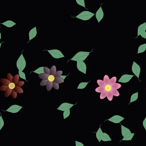 Rgad Blommig Bakgrund Blommor Vektor Illustration — Stock vektor