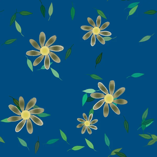 Fond Feuillage Sans Couture Fleurs Fleur Papier Peint Illustration Vectorielle — Image vectorielle