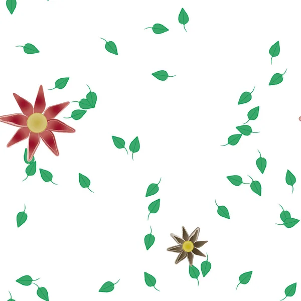 Farbigen Floralen Hintergrund Mit Blumen Vektorillustration — Stockvektor