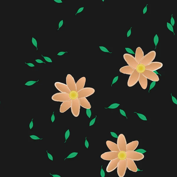 Follaje Flores Flores Florecen Fondo Pantalla Vector Ilustración — Archivo Imágenes Vectoriales