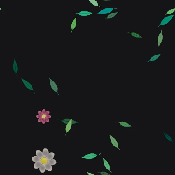 Απρόσκοπτη Φύλλωμα Φόντο Λουλούδια Ανθίζουν Ταπετσαρία Διανυσματική Απεικόνιση — Διανυσματικό Αρχείο