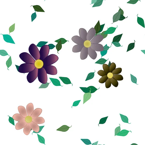 Fundo Floral Colorido Com Flores Ilustração Vetorial —  Vetores de Stock