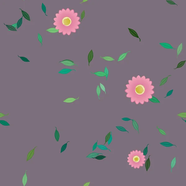 Follaje Flores Flores Florecen Fondo Pantalla Vector Ilustración — Archivo Imágenes Vectoriales