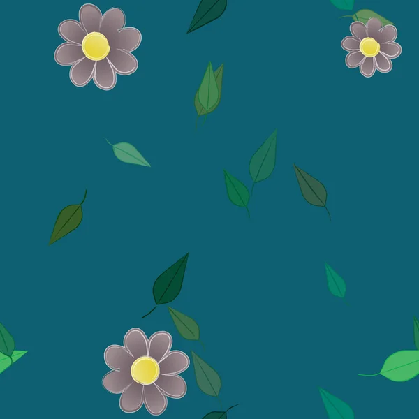 Follaje Flores Flores Florecen Fondo Pantalla Vector Ilustración — Vector de stock