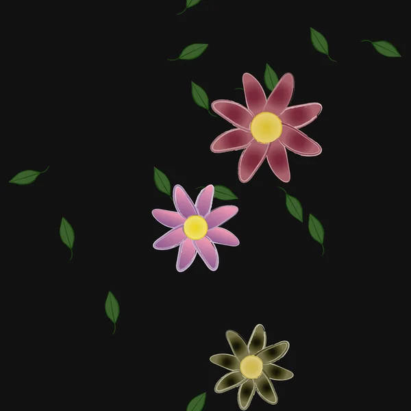 花は壁紙 花の葉 ベクターイラストを咲かせます — ストックベクタ