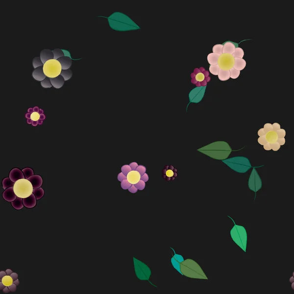 Fondo Floral Color Con Flores Ilustración Vectorial — Vector de stock