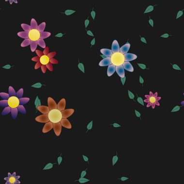 Renkli çiçek arkaplanı, çiçek vektör illüstrasyonu