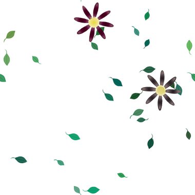 Çiçekler çiçek açan duvar kağıtları, çiçek açan yapraklar, vektör illüstrasyonu