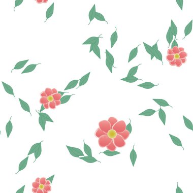 Çiçekler çiçek açan duvar kağıtları, çiçek açan yapraklar, vektör illüstrasyonu