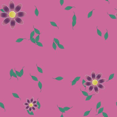 Çiçek yaprakları, çiçekler duvar kağıtları, vektör illüstrasyonları..
