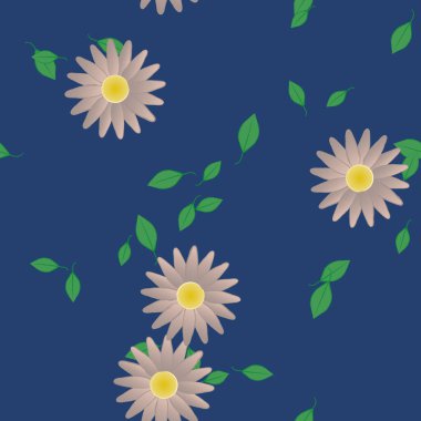 Çiçek yaprakları, çiçekler duvar kağıtları, vektör illüstrasyonları..