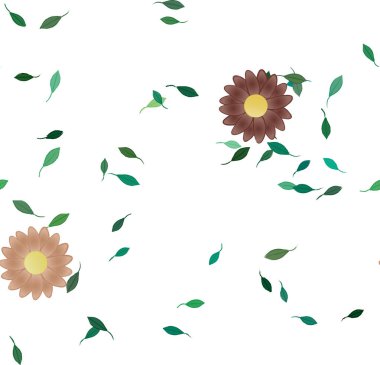 Çiçek yaprakları, çiçekler duvar kağıtları, vektör illüstrasyonları..