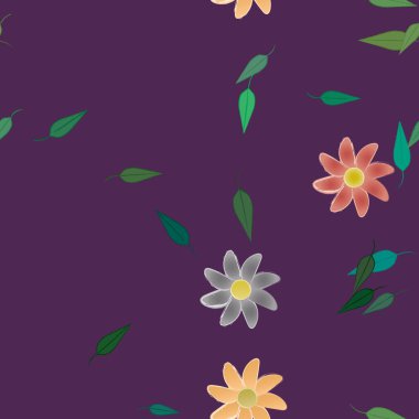 Çiçek yaprakları, çiçekler duvar kağıtları, vektör illüstrasyonları..