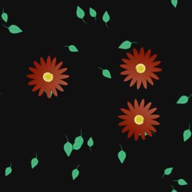 Çiçek yaprakları, çiçekler duvar kağıtları, vektör illüstrasyonları..