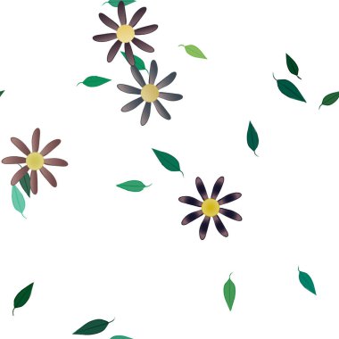 Çiçek yaprakları, çiçekler duvar kağıtları, vektör illüstrasyonları..