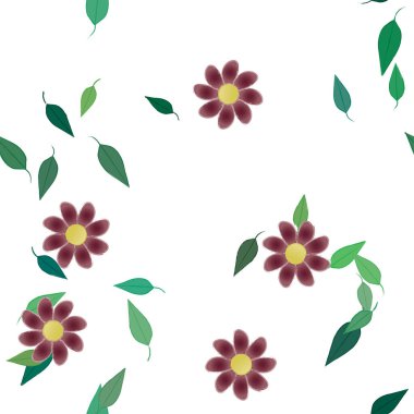 Çiçekli renkli çiçek arkaplanı, vektör illüstrasyonu