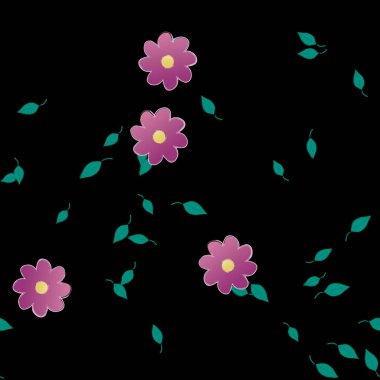 Çiçekli renkli çiçek arkaplanı, vektör illüstrasyonu