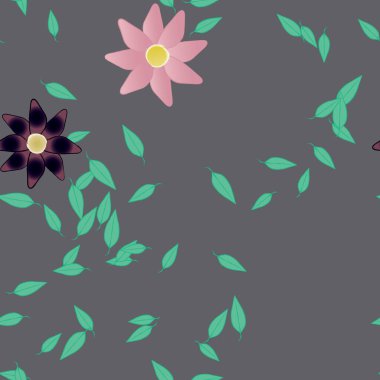 Çiçek yaprakları, çiçekler duvar kağıtları, vektör illüstrasyonları.